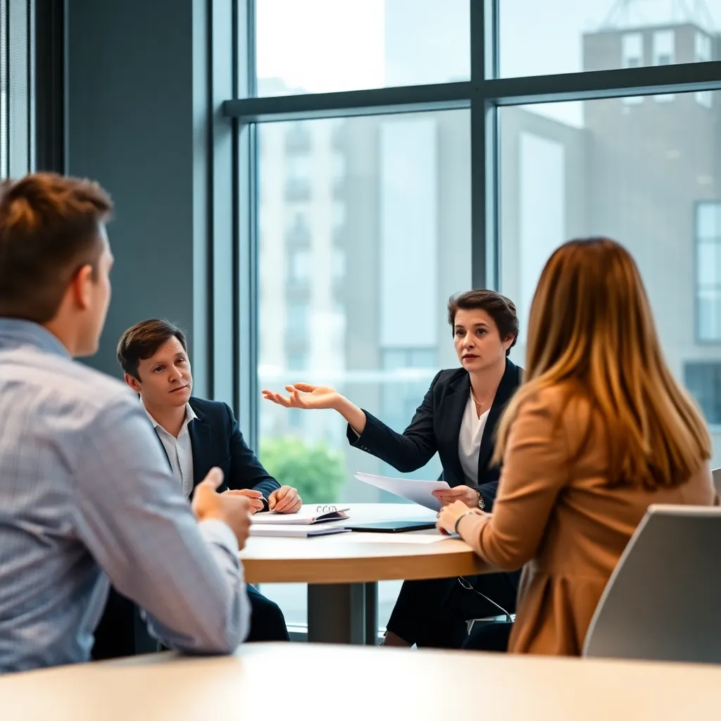 Zakenvrouw presenteert ideeën tijdens vergadering in Rotterdam