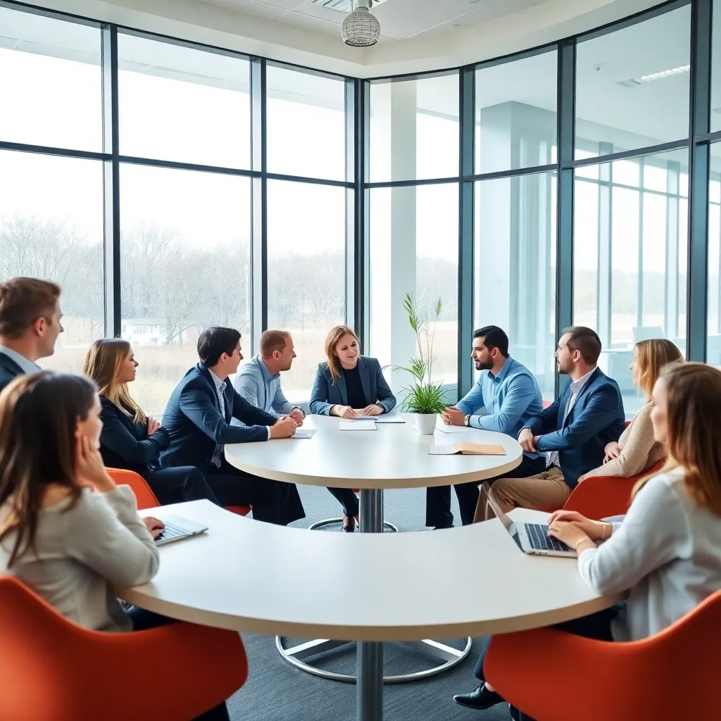 Diverse professionals in een Nederlandse vergaderruimte bespreken ideeën in een open setting