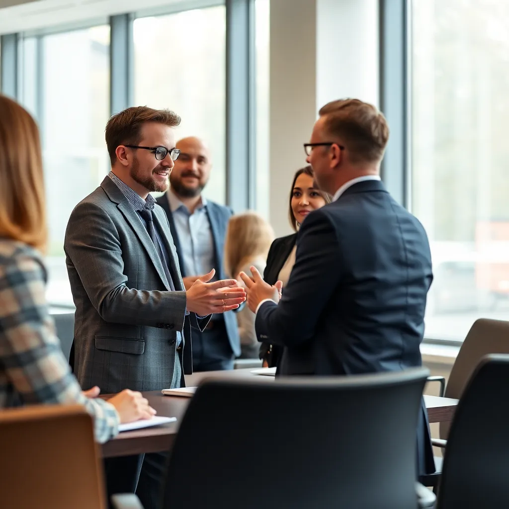 Professionals in een Nederlandse vergadering die direct communiceren