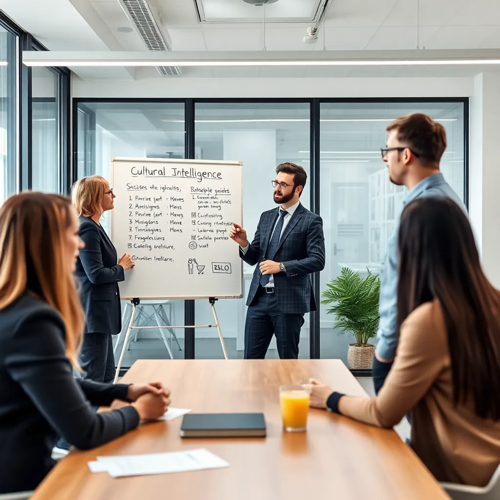 Professional die culturele intelligentie uitlegt aan collega's