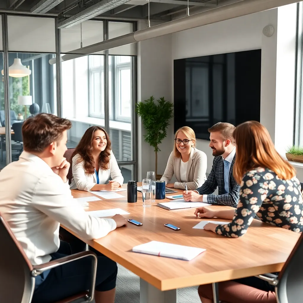Intercultureel team in vergaderruimte bespreekt project
